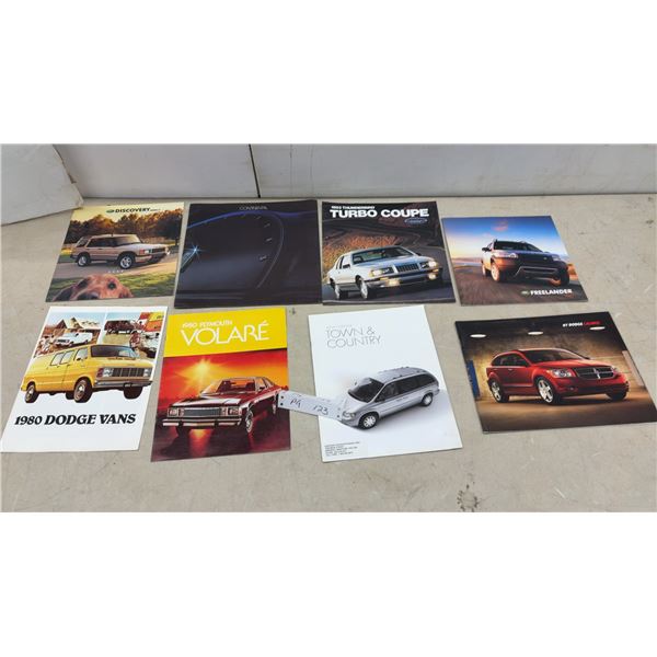 Vintage Automobile Sales Brochures: Land Rover, Ford, Dodge, Plymouth, Chrysler, 1980's - 2000's