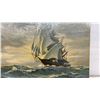 Image 7 : Mid-Century Craft Tint "Three-Masted Tall Clipper Ship" Paint-By-Numbers Painting, 18 x 24"
