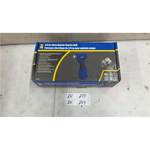 Power Pro 3/8" Close Quarter Electric Drill, 3.5 Amp Motor, Variable Speed 0-1600 RPM