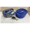 Image 1 : Two 3" PVC Lay-Flat Discharge Hoses with Aluminum Camlock Quick-Connect Fittings