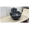 Image 1 : Black Faux Leather Childs Hand-Shaped Novelty Swivel Chair