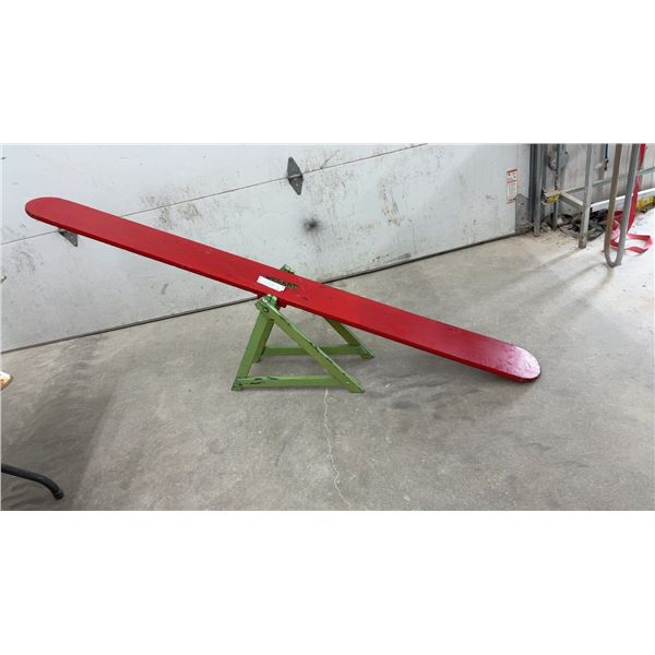 Medart St. Louis Vintage Wooden Seesaw with Green A-Frame Support