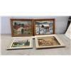 Image 1 : Four Framed Landscape Paintings Including E. Mitchell Watermill and Covered Bridge Scenes, Largest