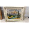 Image 9 : Four Framed Landscape Paintings Including E. Mitchell Watermill and Covered Bridge Scenes, Largest