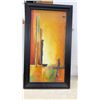 Image 3 : Two Framed Abstract Paintings Including Nu-Leger Signed Work, Largest 41 x 23"