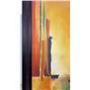 Image 4 : Two Framed Abstract Paintings Including Nu-Leger Signed Work, Largest 41 x 23"