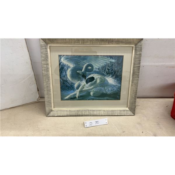 Vladimir Tretchikoff "The Dying Swan" Print, 1949-1952, Framed, 17 x 14"