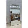 Image 1 : Vintage Pie Crust Edge Frameless Wall Mirror with Scalloped Border, 24 x 12"