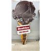 Image 2 : Two Beatrice Ice Cream Painted Advertising Signs, Soft-Serve and Chocolate Scoop Cone Designs, 47"