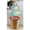 Image 3 : Two Beatrice Ice Cream Painted Advertising Signs, Soft-Serve and Chocolate Scoop Cone Designs, 47"