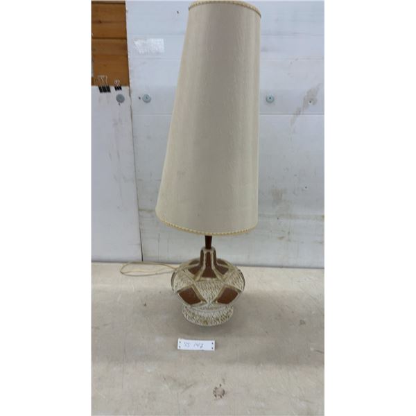 Mid-Century Modern West German Art Pottery Table Lamp with Cone Shade, Circa 1970s, 35" H