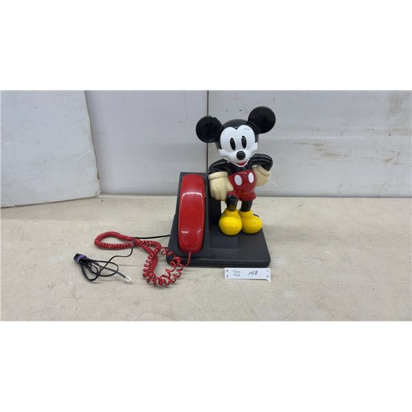 AT&T Mickey Mouse Corded Telephone Model 550 with Red Handset, 14 x 10 x 9"