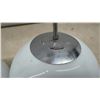 Image 6 : Pair of Chrome and White Opal Glass Globe Pendant Lights, Crack on 1 Globe