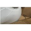 Image 8 : Pair of Chrome and White Opal Glass Globe Pendant Lights, Crack on 1 Globe