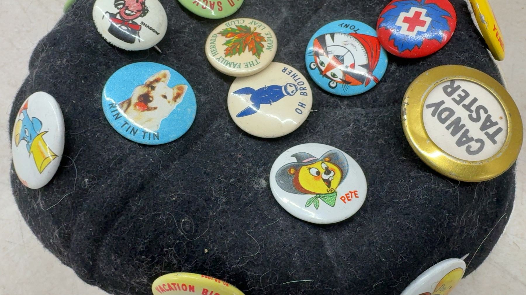Old Button Pin Back Vintage Collection of Pin-Back Buttons