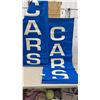 Image 1 : Blue and White "Used Cars" Vertical Banners, Double Sided, Set of 2, 72 x 30"