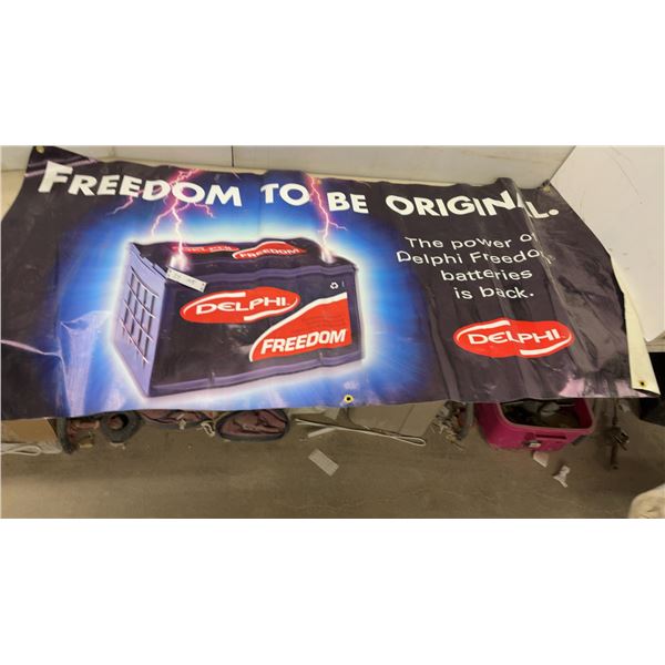 Delphi Freedom Batteries Advertising Banner, 71 x 36"