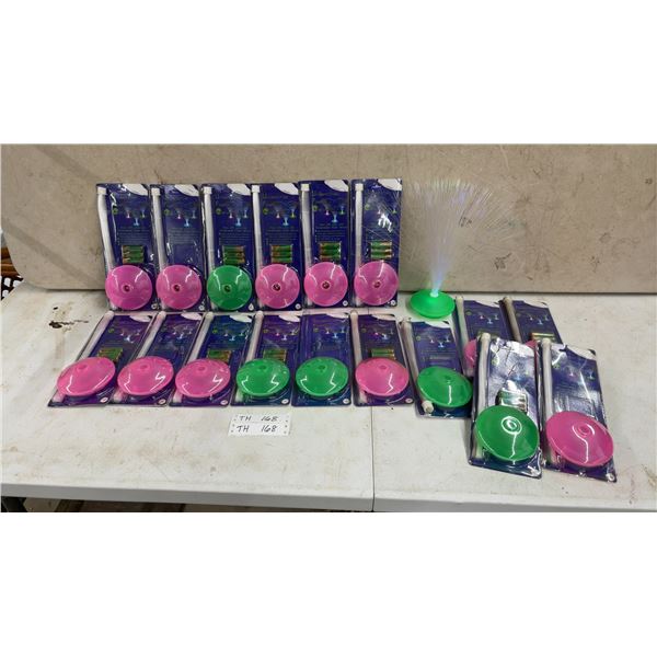 Unidentified Fiber Optics Mini UFO Lights, 12" Tall, Lot of 17
