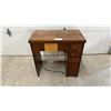 Image 1 : Singer Model 201-3 Electric Sewing Machine in Wooden Drop-Leaf Cabinet