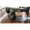 Image 4 : Singer Model 201-3 Electric Sewing Machine in Wooden Drop-Leaf Cabinet