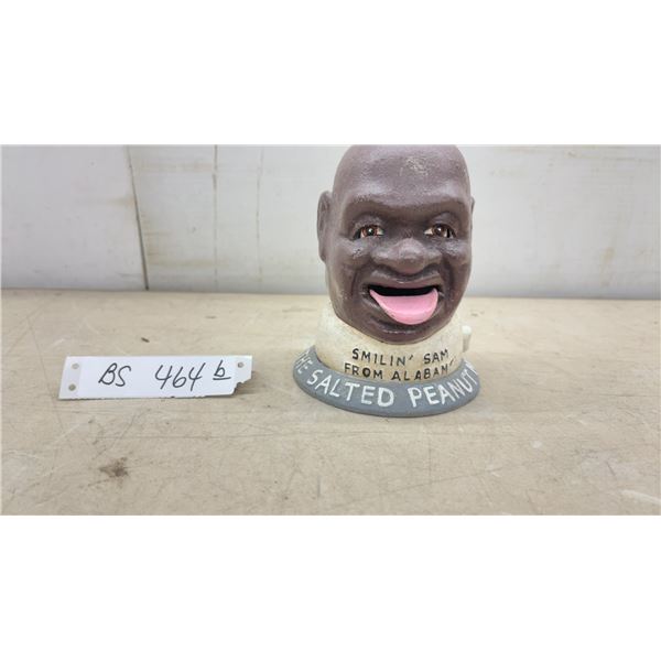 Smilin' Sam from Alabam' the Salted Peanut Man Cast Iron Mechanical Bank