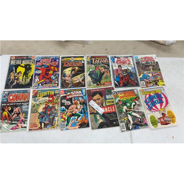 Collection of Vintage Comic Books Including All-Star Squadron, Tarzan, Conan, $0.12 - 0.60