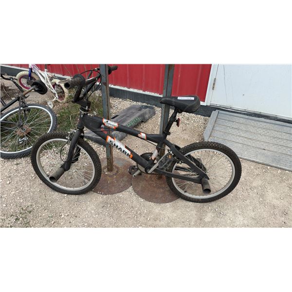 Raleigh Shark BMX Bicycle, Black Frame with Orange and Silver Decals
