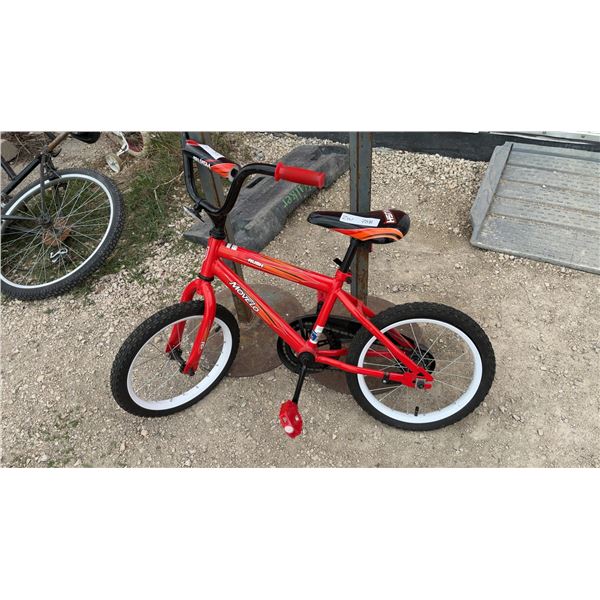 Movelo Rush 16" Children's BMX Bicycle in Red with Black Handlebars