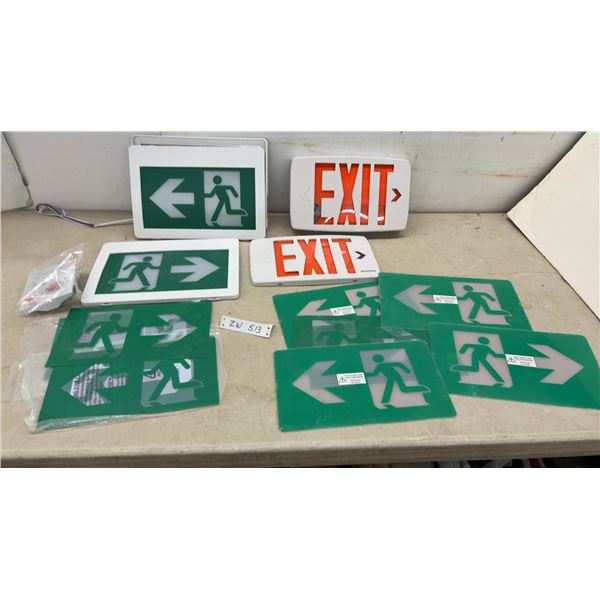 LED Emergency Exit Signs with Running Man Pictographic Panels and More