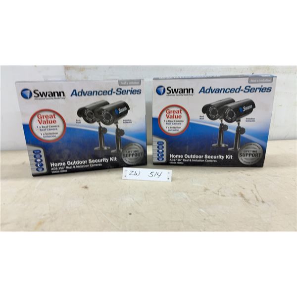 Swann Advanced-Series ADS-150 Home Outdoor Security Kit with Real and Imitation Cameras, Two Kits