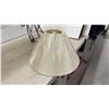 Image 6 : Pair of Tripod Table Lamps with Metal Bases and Fabric Shades and Extra Shade, 26" High