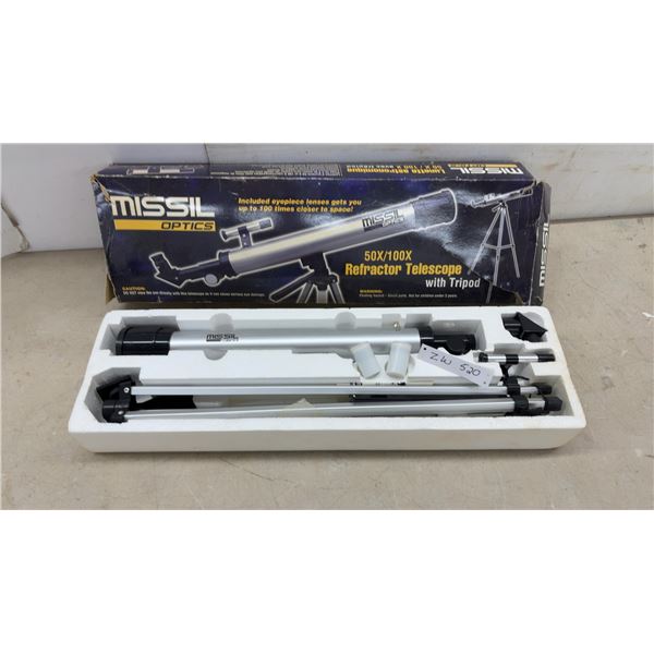 Missil Optics 50X/100X Refractor Telescope with Tripod, F6mm and H12.5mm Eyepieces