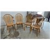Image 1 : Set of Four Oak Windsor Style Arrow Back Dining Chairs