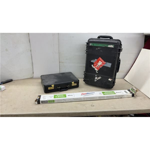 Black Leather Briefcase, Hard Plastic Suit Case, and 7 RailBlazers Pickets and Spacers Set