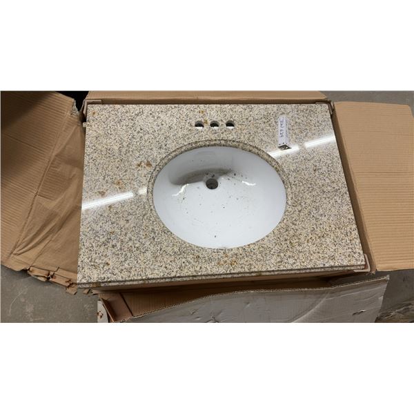 Granite Bathroom Vanity Top 31 x 22" with Integrated White Oval Undermount Sink