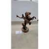 Image 1 : Bronze-Tone Cowboy on Rearing Horse Decorative Statue 12" Tall