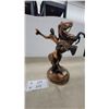 Image 2 : Bronze-Tone Cowboy on Rearing Horse Decorative Statue 12" Tall