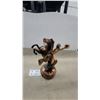 Image 4 : Bronze-Tone Cowboy on Rearing Horse Decorative Statue 12" Tall