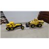 Image 1 : Two Tonka Mighty Series Construction Toys, Front-End Loader and Road Grader Metal