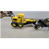 Image 2 : Two Tonka Mighty Series Construction Toys, Front-End Loader and Road Grader Metal
