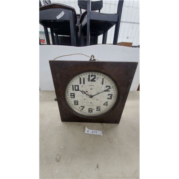 Hamilton Sangamo Electric Master Wall Clock in Wooden Case 16 x 16"