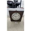 Image 1 : Hamilton Sangamo Electric Master Wall Clock in Wooden Case 16 x 16"