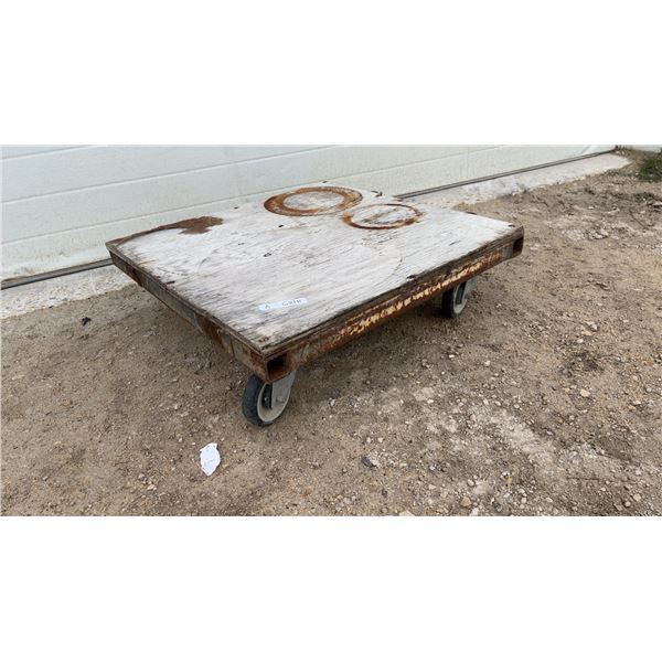 Industrial Platform Dolly with Swivel Casters and Handle Pockets