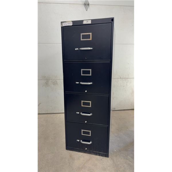 Black Metal Four-Drawer Vertical File Cabinet