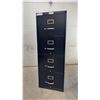Image 1 : Black Metal Four-Drawer Vertical File Cabinet