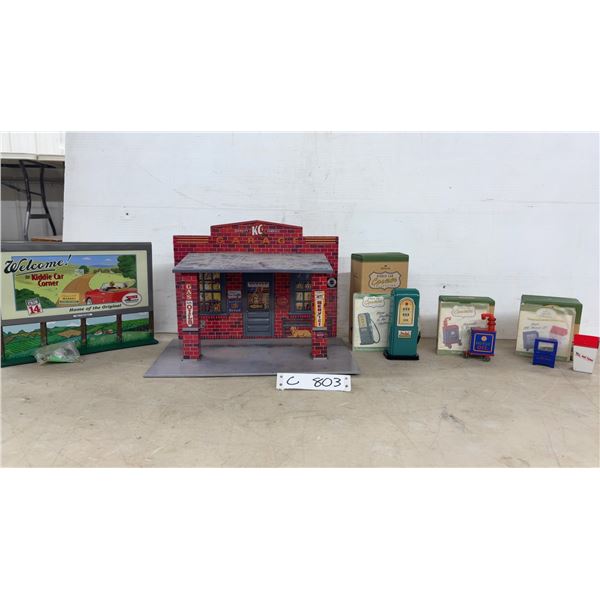 Hallmark Kiddie Car Corner KC's Garage, Bill's Boards Billboard, Gas Pump, and More