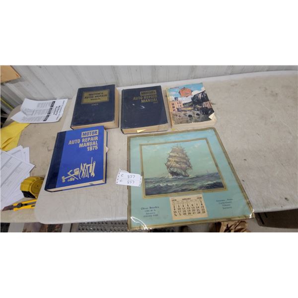 1938 Oliver Brindley Edmonton Advertising Calendar, Motor Auto Repair Manuals, and Walthers Catalog