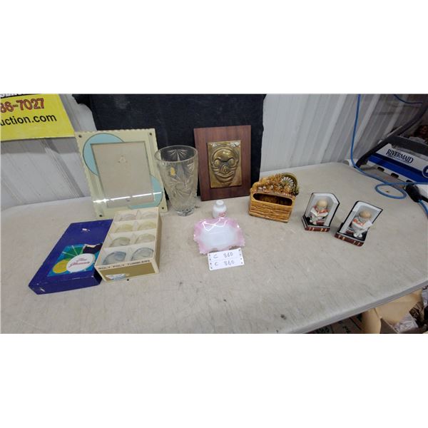 Art Deco Reverse-Painted Glass Photo Frame, Roly Poly Tumblers, Crystal Vase, Mccoy and More