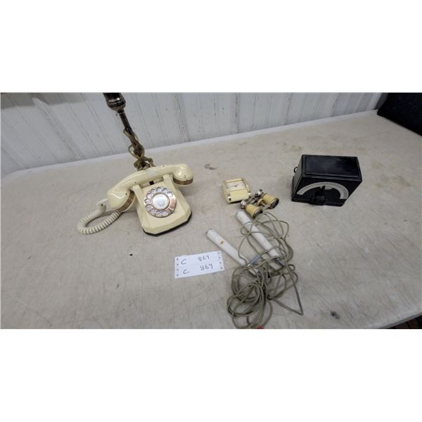 Vintage Northern Electric 1500 Series Rotary Dial Telephone Lamp, Vintage Mic Metronome and More