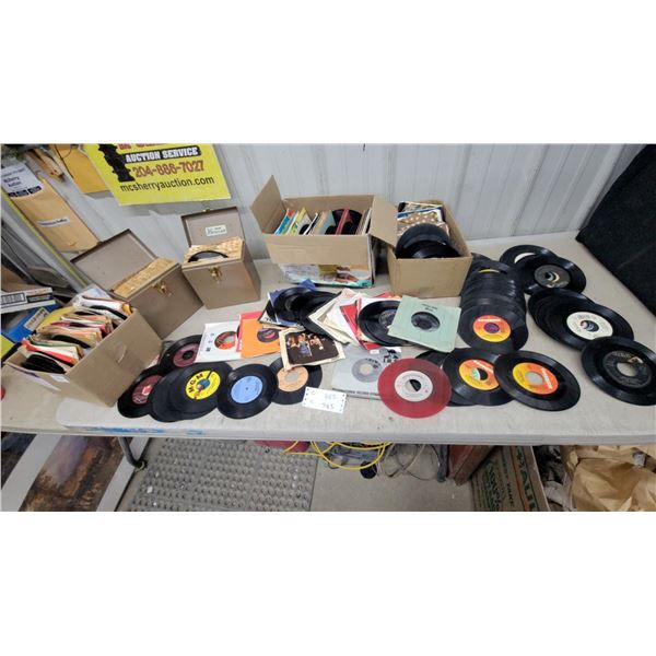 Collection of 45 RPM Vinyl Records Including Columbia, MGM, RCA, and More Ready 4 the Jukebox